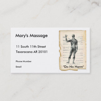 解剖学の後部 予約カード