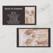 解剖学スケッチヒト骨格レオナルド・ダ・ヴィンチ 名刺 (正面/裏面)