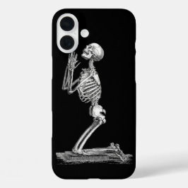 解剖学スケルトンイラストレーションブラック iPhone 16 PLUSケース