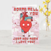 解剖学ハートのユーモアたっぷりバレンタインカード カード (黄色い花)