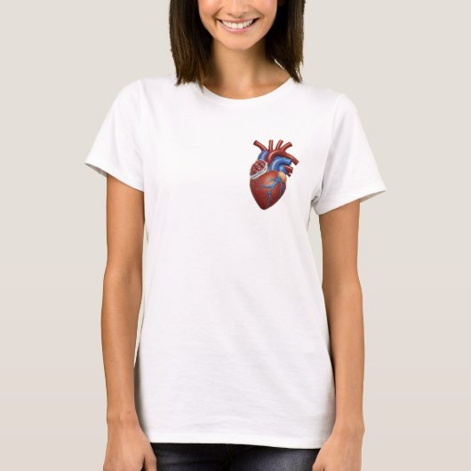 解剖学ハートイラストTシャツ Tシャツ (正面)