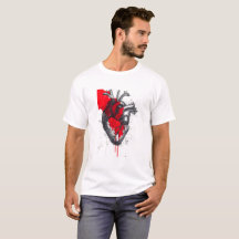 解剖学ハートスケッチ トレッシュポルカアート Tシャツ