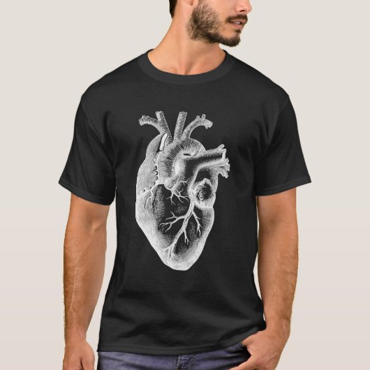 解剖学ハート生物学フード付きスウェットシャツ Tシャツ (正面)