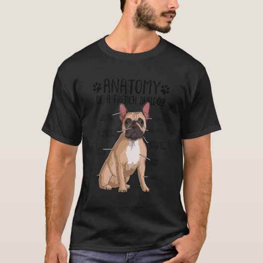 解剖学フランスのブルドッグフレンチー Tシャツ (正面)