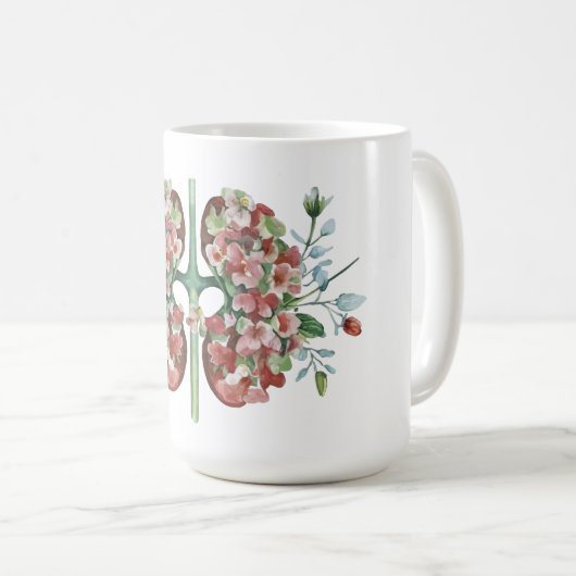 解剖学フローラ腎イラストレーション コーヒーマグカップ (正面右)