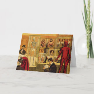 解剖学博物館-挨拶状のヴィンテージの引くこと カード