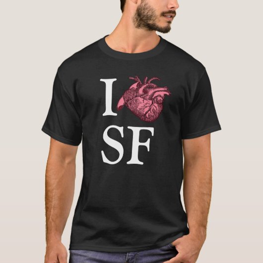 解剖学的に正しいハートでSFシャツが大好き Tシャツ (正面)