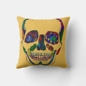 解剖学的カラフル糖スカルモザイク枕 クッション (裏面)