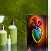 解剖学的ガラスハートデジタルアートアクリルブロック フォトブロック