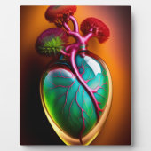 解剖学的ガラスハートデジタルアートテーブルトップ フォトプラーク (正面)
