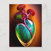 解剖学的ガラスハートデジタルアート葉書 ポストカード (正面)