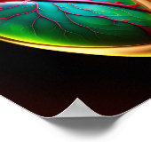 解剖学的ガラスハートデジタルアート ポスター (角)