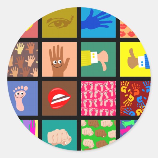 解剖学的タイル壁紙 ラウンドシール (正面)