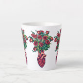 解剖学的ハートとバラ、ハート戦士 カフェラテマグ (正面)