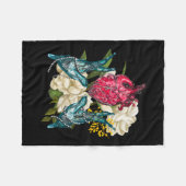 解剖学的ハートと花医師バレンタイン フリースブランケット (正面(横))