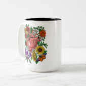 解剖学的ハートフローラガーデニング ツートーンマグカップ (正面左)