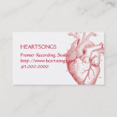 解剖学的ハートプロファイルまたは名刺 名刺 (裏面)