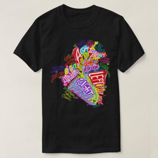 解剖学的ハートワードアートグラフィティ Tシャツ (デザイン正面)