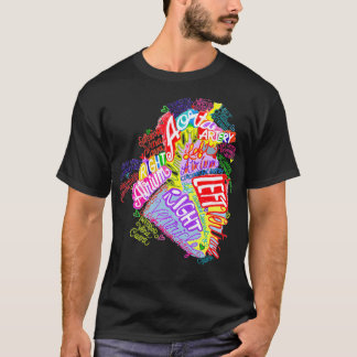 解剖学的ハートワードアートグラフィティ Tシャツ