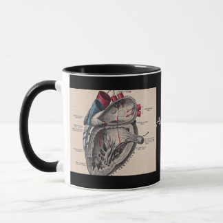 解剖学的ハートヴィンテージ図パーソナライズされた マグカップ