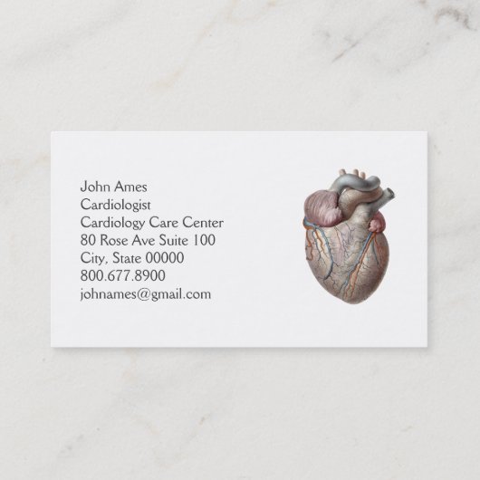 解剖学的ハート医学 名刺 (裏面)