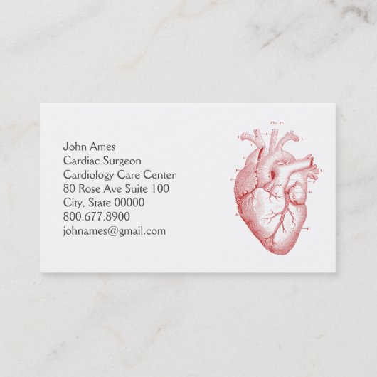 解剖学的ハート医療心臓外科医 名刺 (裏面)