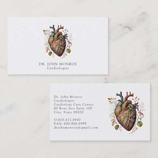 解剖学的ハート医療心臓学 名刺 (正面/裏面)