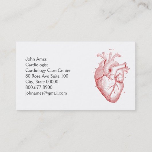 解剖学的ハート医療心臓学 名刺 (裏面)
