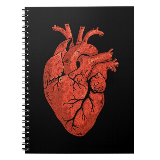 解剖学的ハート心臓学アート ノートブック (正面)