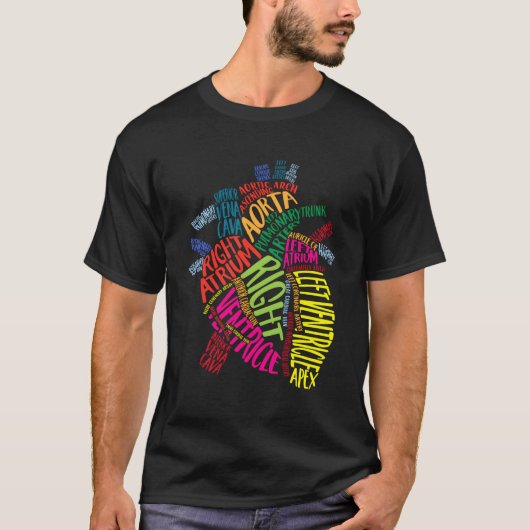 解剖学的ハート心臓学シャツ医 Tシャツ (正面)