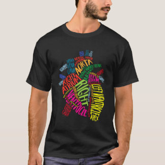 解剖学的ハート心臓学シャツ医 Tシャツ