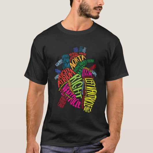 解剖学的ハート心臓学シャツ医 Tシャツ (正面)