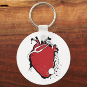 解剖学的ハート聴診器 キーホルダー (正面)
