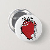 解剖学的ハート聴診器 缶バッジ (正面&裏面)