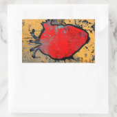 解剖学的ハート 長方形シール (バッグ)