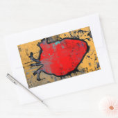 解剖学的ハート 長方形シール (封筒)