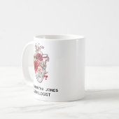 解剖学的パーソナライズされたハートフローラ心学者 コーヒーマグカップ (正面左)