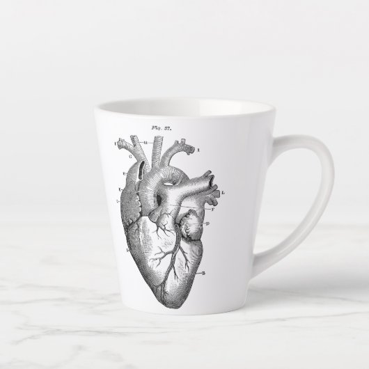 解剖学的ヒトハートヴィンテージアートカフェラテMUG カフェラテマグ (右)