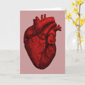 解剖学的ヒトハート カード (黄色い花)