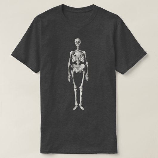 解剖学的ヒト骨格 Tシャツ (デザイン正面)