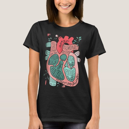 解剖学的心臓循環器ICU CVICU看護師の Tシャツ (正面)