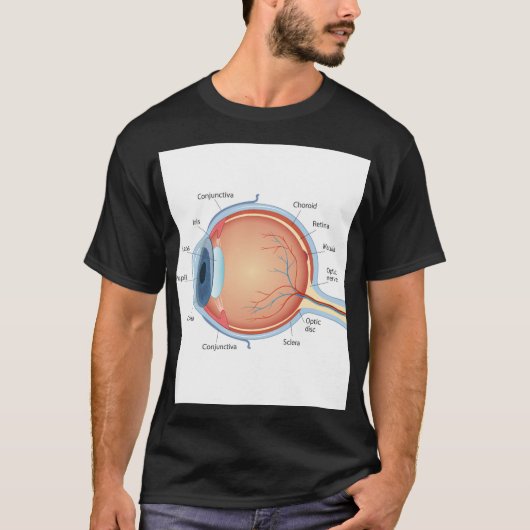 解剖学的眼図 Tシャツ (正面)