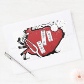 解剖学的聞ハート 長方形シール (封筒)