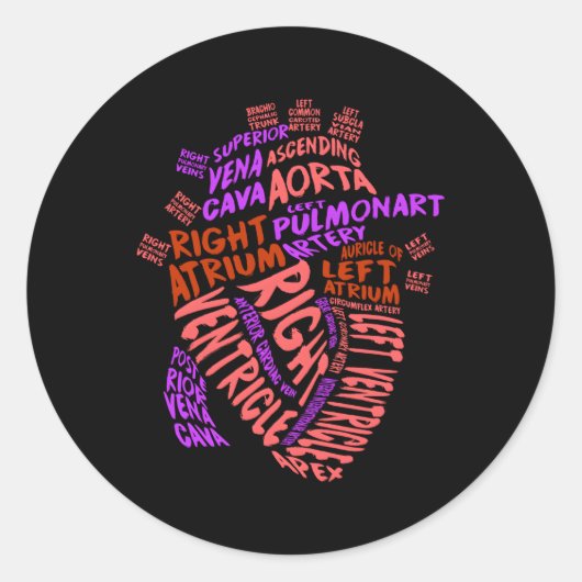 解剖学的胡心臓病学の心臓ナース ラウンドシール (正面)