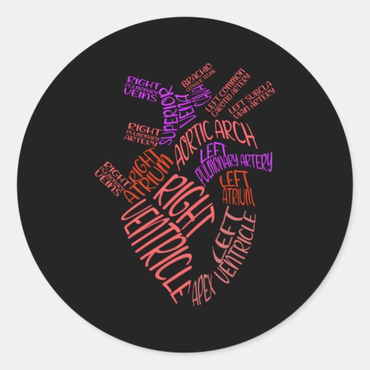 解剖学的胡心臓病学の心臓ナース ラウンドシール (正面)