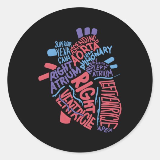 解剖学的胡心臓病学の心臓ナース ラウンドシール (正面)