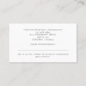 解剖学的脊柱カイロプラクターアポイントメント及び 名刺 (裏面)