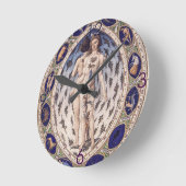 解剖学的〔占星術の〕十二宮図マンウォールクロック ラウンド壁時計 (傾斜)