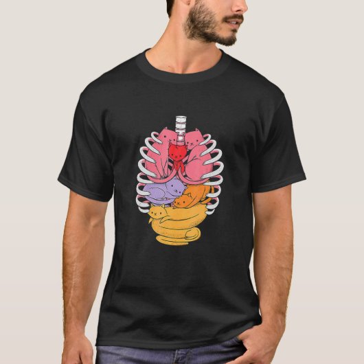 解剖学解剖学キャットシンプルデザイン Tシャツ (正面)