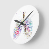 解剖肺 ラウンド壁時計 (傾斜)